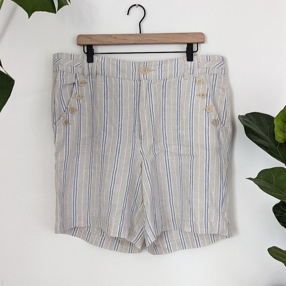 Sundance | 16 | Wilde Bermuda Striped Linen Short - Picture 2 of 11